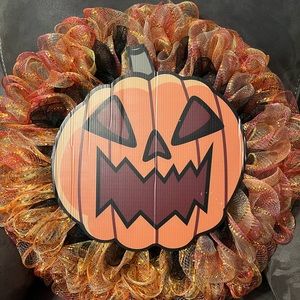 Pumpkin wreath over 18 inches.
